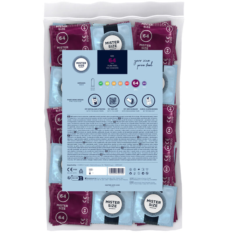 mister size preservatifs taille xxl 64 mm 100 unites