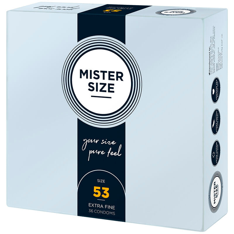 mister size preservatif taille m 53 mm 36 unites