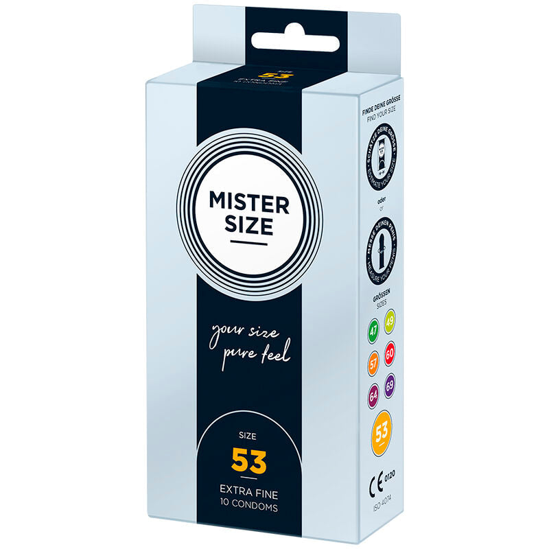 mister size preservatif taille m 53 mm 10 unites