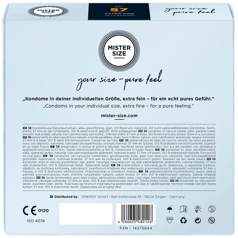 Préservatifs Mister Size — détail base