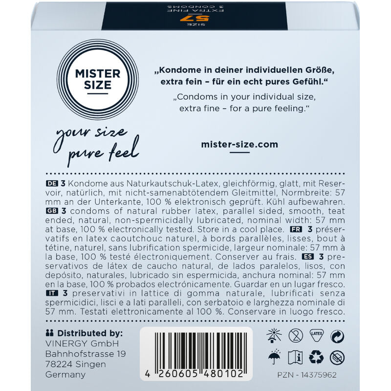 Préservatifs Mister Size — vue de profil