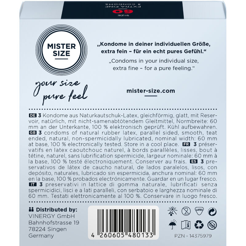 Préservatifs Mister Size — vue de profil