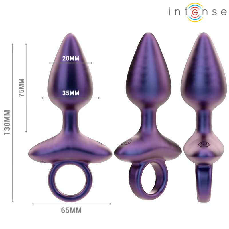 Plug anal vibrant en silicone avec télécommande — vue de profil