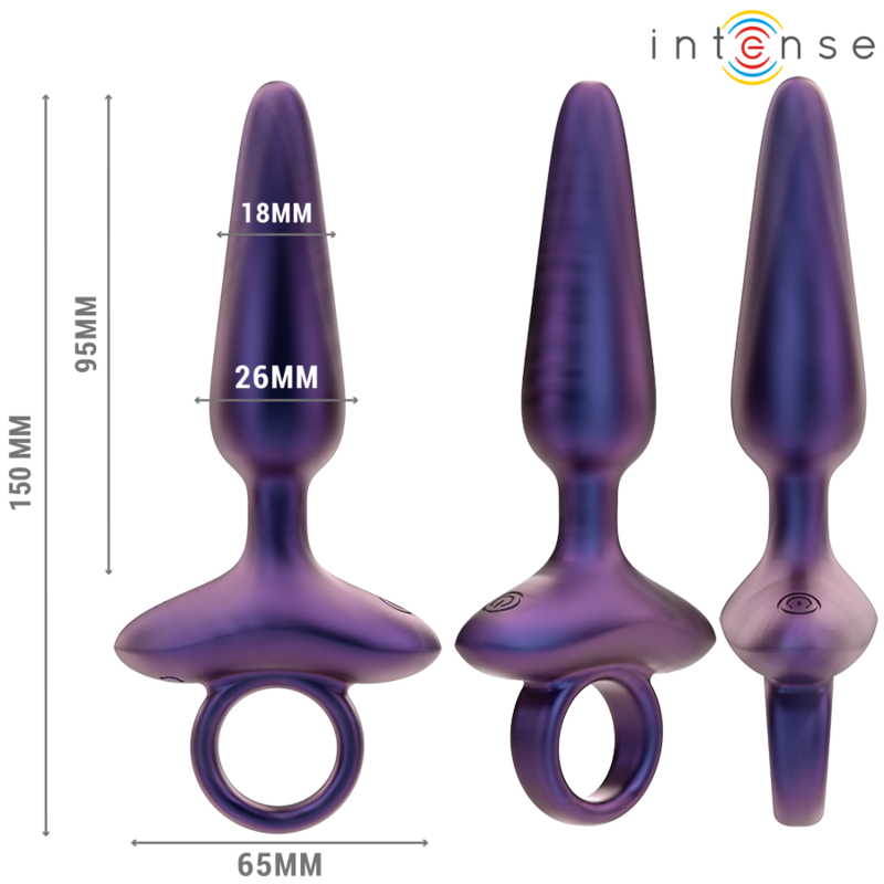 Plug anal vibrant silicone télécommandé 10 modes — vue de profil