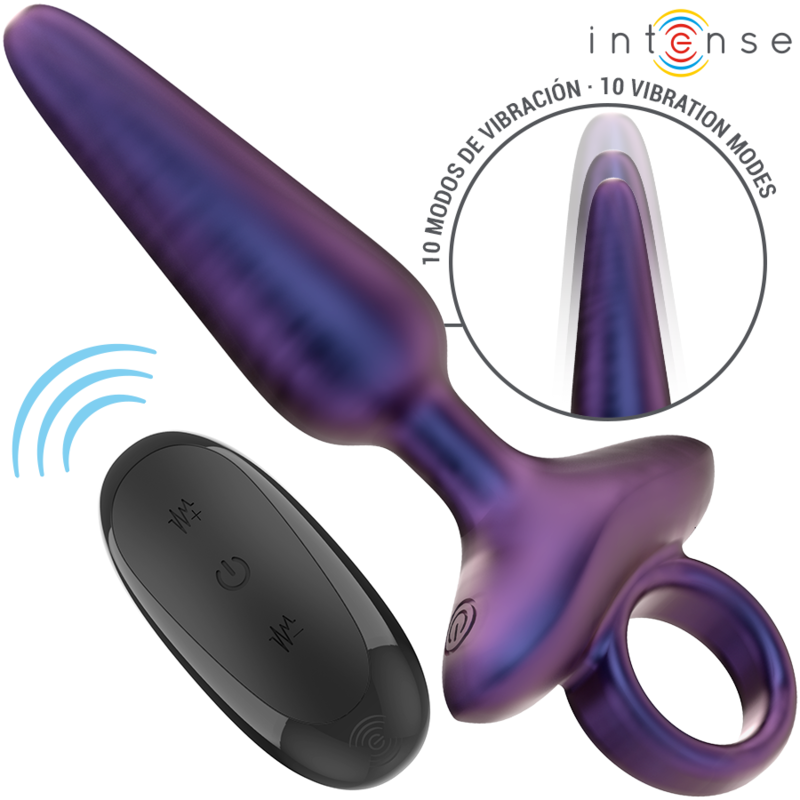 Plug anal vibrant silicone télécommandé 10 modes — détail produit