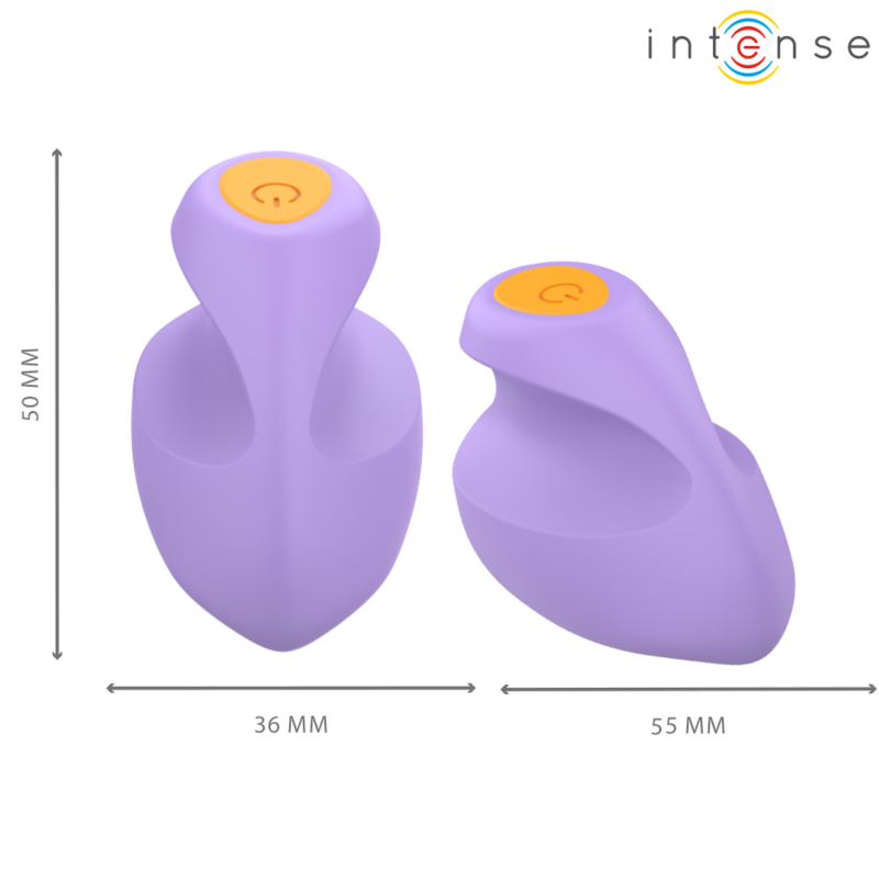 Schéma des dimensions du stimulateur Ursula : vue de face 50 x 36 mm et vue de profil 55 mm