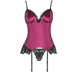 Ensemble 2 pièces corset et string en dentelle — vue de dos