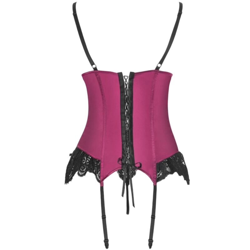 Ensemble 2 pièces corset et string en dentelle — détail texture surface