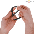 Double anneau pénien en silicone noir — vue de dos