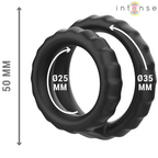 Anneau pénien double en silicone noir — vue de profil