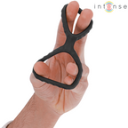Anneau pénien double en silicone noir — vue de dos