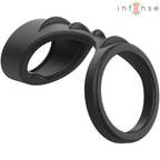 Anneau pénien double texturé en silicone noir — vue principale
