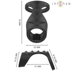 Anneau pénien double texturé en silicone noir — vue de profil