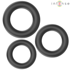 Lot de 3 anneaux péniens en silicone noir — vue principale