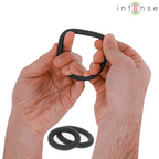 Lot de 3 anneaux péniens en silicone noir — vue de dos