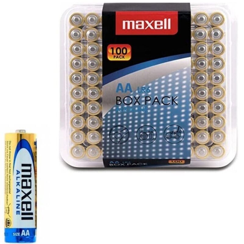Pack de 100 piles alcalines AA — vue principale