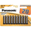 Grand blister Extra Value Pack Panasonic de 20 piles AA LR6 alcalines alignees, format longue duree pour alimenter plusieurs jouets et accessoires a piles