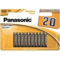 Grand blister Extra Value Pack Panasonic de 20 piles AAA alcalines alignees, format LR03 longue duree pour equiper plusieurs sextoys a piles sans manquer
