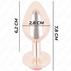 Plug anal métal orné d'une rose rouge — vue de profil 3