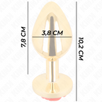 Plug anal métal orné d'une rose rouge — packaging fournisseur