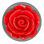 Plug anal métal orné d'une rose rouge — finition matière 2