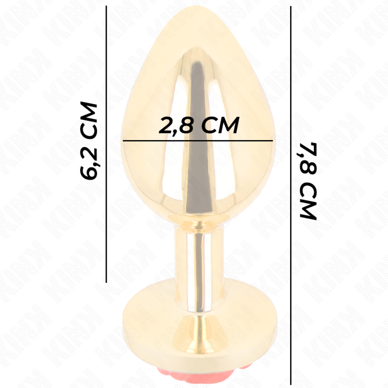 Plug anal métal orné d'une rose rouge — vue de dos