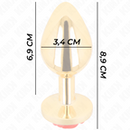 Plug anal métal orné d'une rose rouge — détail base