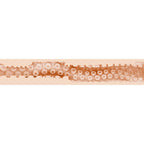Bandeau schematique de la texture interne du masturbateur Sasha, rangee d'alveoles arrondies sur la gaine chair, illustration du relief stimulant deroule sur la longueur.