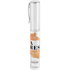 Spray parfum aux pheromones Ares For Men, flacon stylo argente a etiquette orange, fragrance masculine Secret Play a vaporiser sur les points de pulsation.