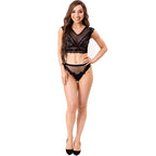 Ensemble soutien-gorge et culotte raffiné — détail texture surface
