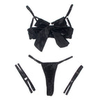 Ensemble soutien-gorge ouvert, string et jarretelles — angle alternatif 2