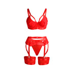 subblime 955267 ensemble soutien gorge bondage rouge avec jarretelle l xl