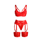subblime 955267 ensemble soutien gorge bondage rouge avec jarretelle l xl