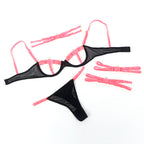 Ensemble lingerie bicolore à découpes ajourées — emballage produit