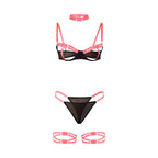 Ensemble lingerie bicolore à découpes ajourées — vue de dos 2