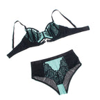 Ensemble lingerie dentelle et résille push-up — vue principale 4