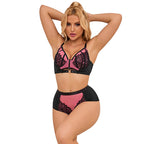 Ensemble lingerie dentelle et résille push-up — vue principale