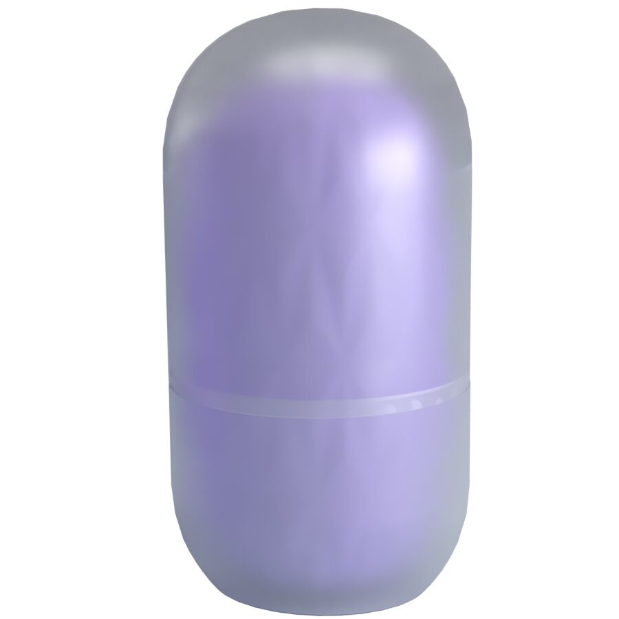 Masturbateur oeuf Athena fermé teinte lavande nacrée, coque ovoïde lisse en TPR, format discret et nomade refermant la gaine texturée interne.