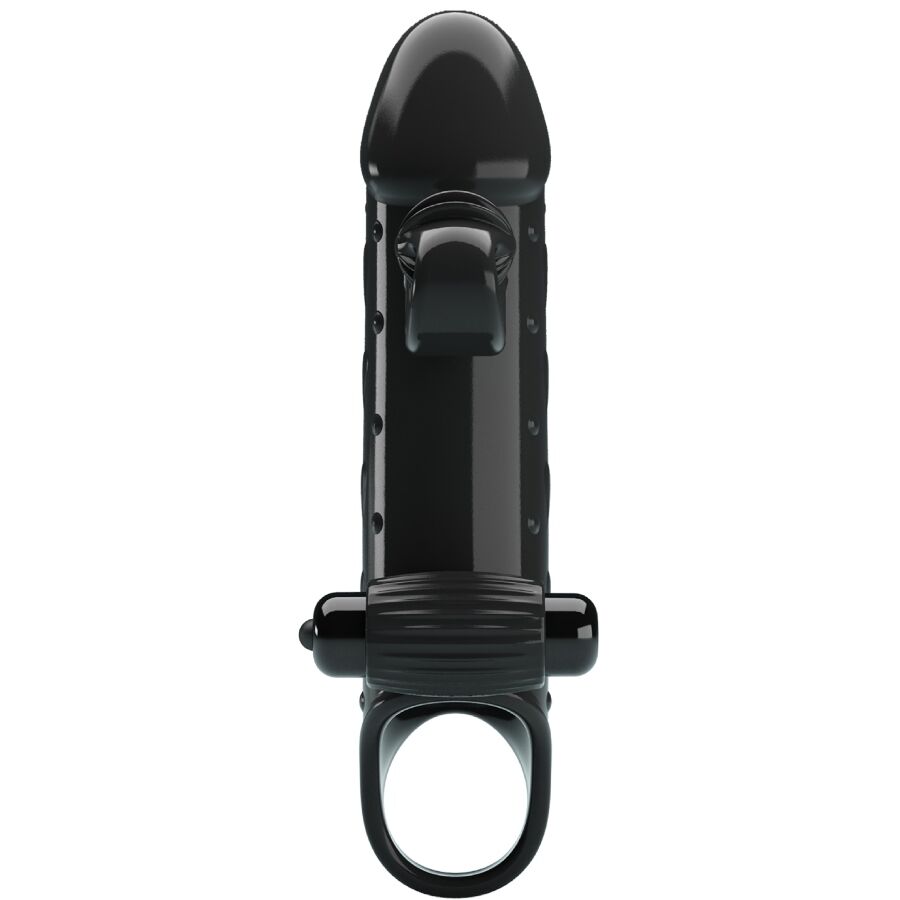 Manchon pénien vibrant noir réaliste — détail produit