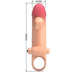 Manchon pénien vibrant teinte naturelle — comparatif dimensionnel
