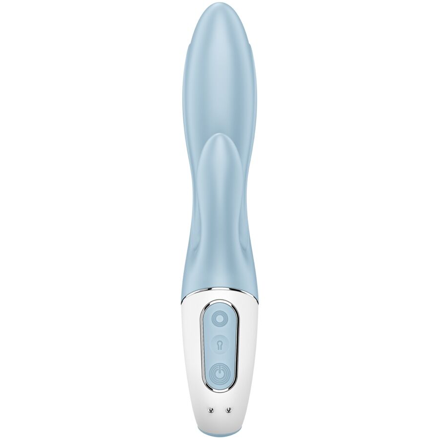 Vibromasseur lapin gonflable en silicone à pompe — vue de profil
