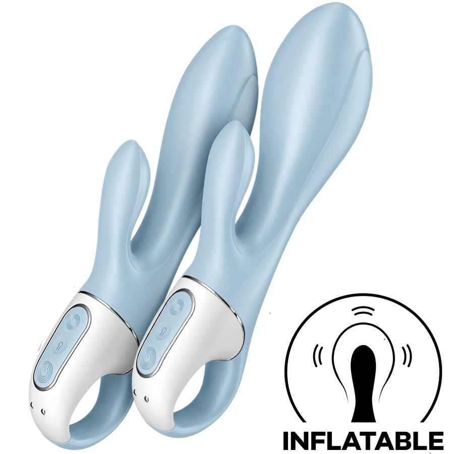 Vibromasseur lapin gonflable en silicone à pompe — détail produit