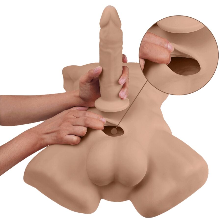 Torse masculin réaliste en silicone teinte caramel grand for — détail produit