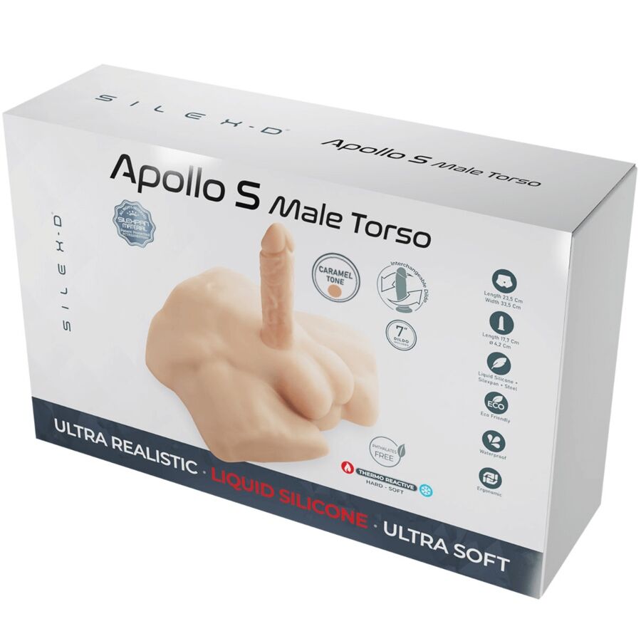 Torse masculin réaliste en silicone teinte caramel format compact