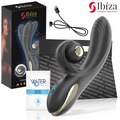 Vibrateur Twister noir d'Ibiza Technology avec boîte, câble USB et sachet de lubrifiant Waterfeel