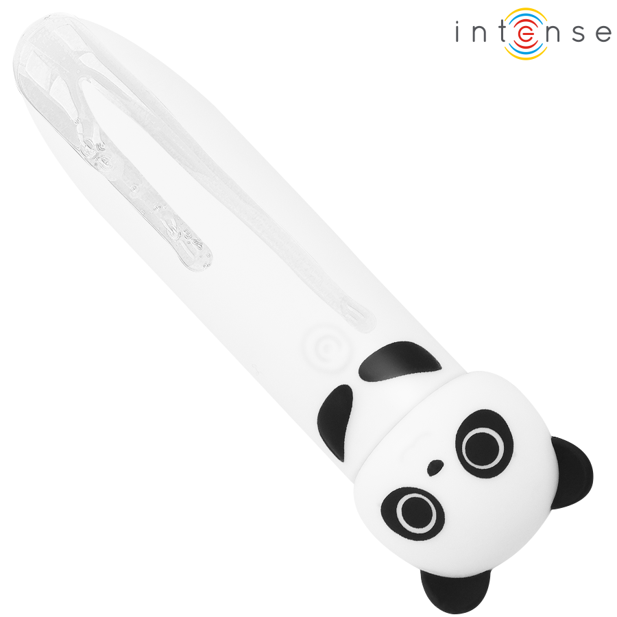 Mini vibromasseur bullet panda en silicone rechargeable — vue rapprochée
