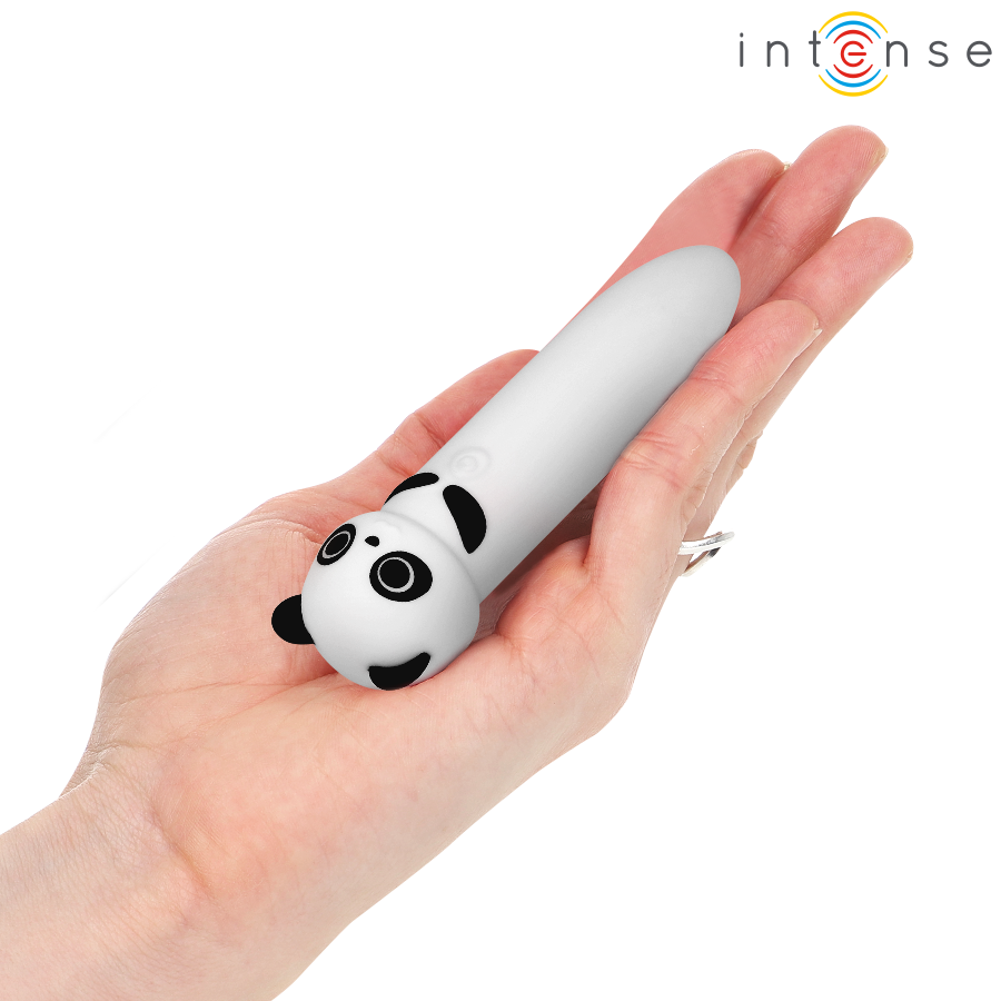Mini vibromasseur bullet panda en silicone rechargeable — détail produit