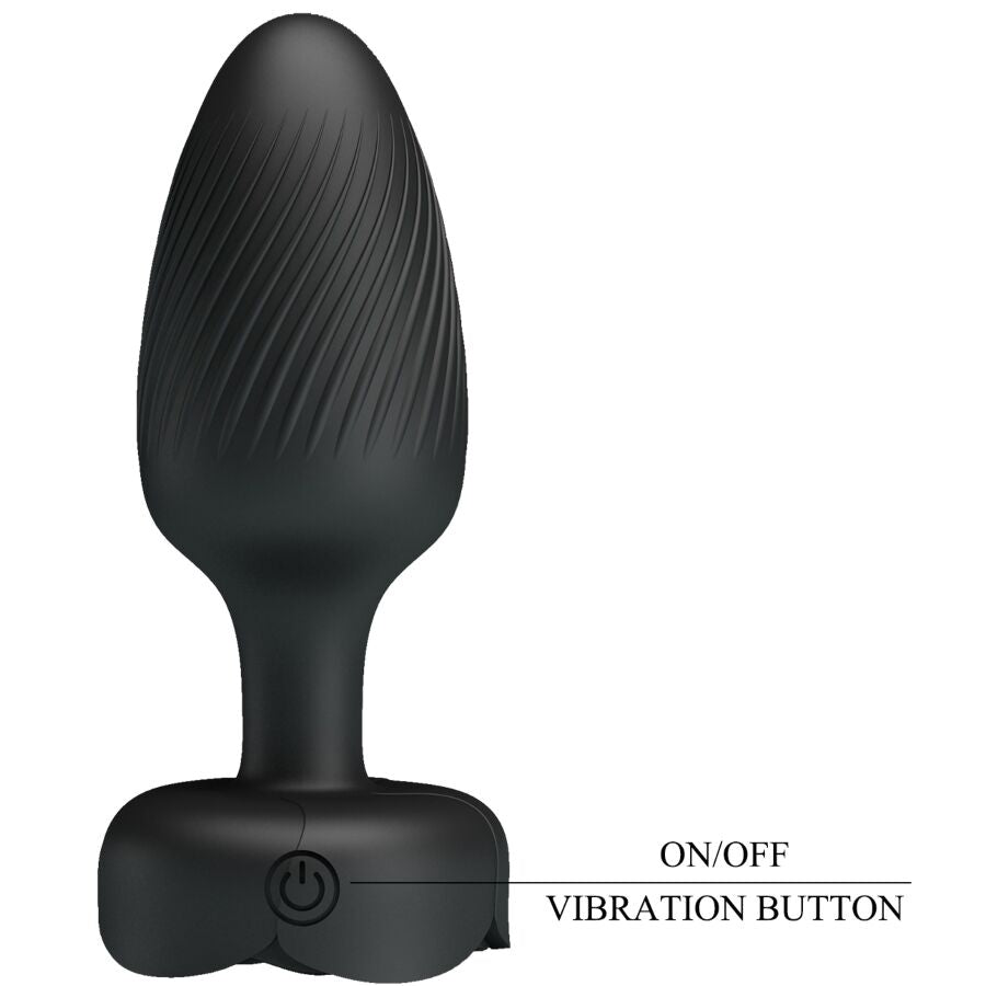 Tapón anal Tarion Pretty Love con luz LED, negro, 12,5 cm