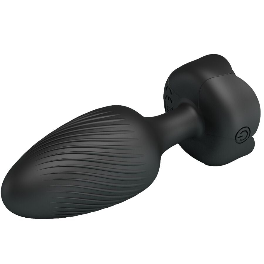 Tapón anal Tarion Pretty Love con luz LED, negro, 12,5 cm