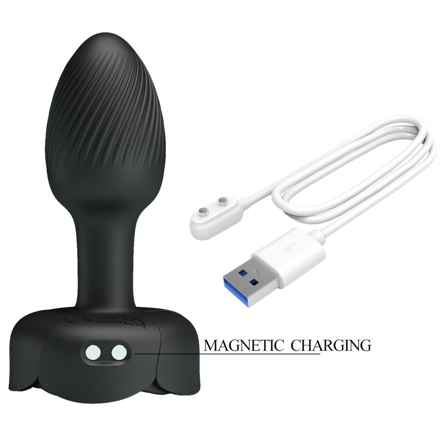 Tapón anal Tarion Pretty Love con luz LED, negro, 12,5 cm